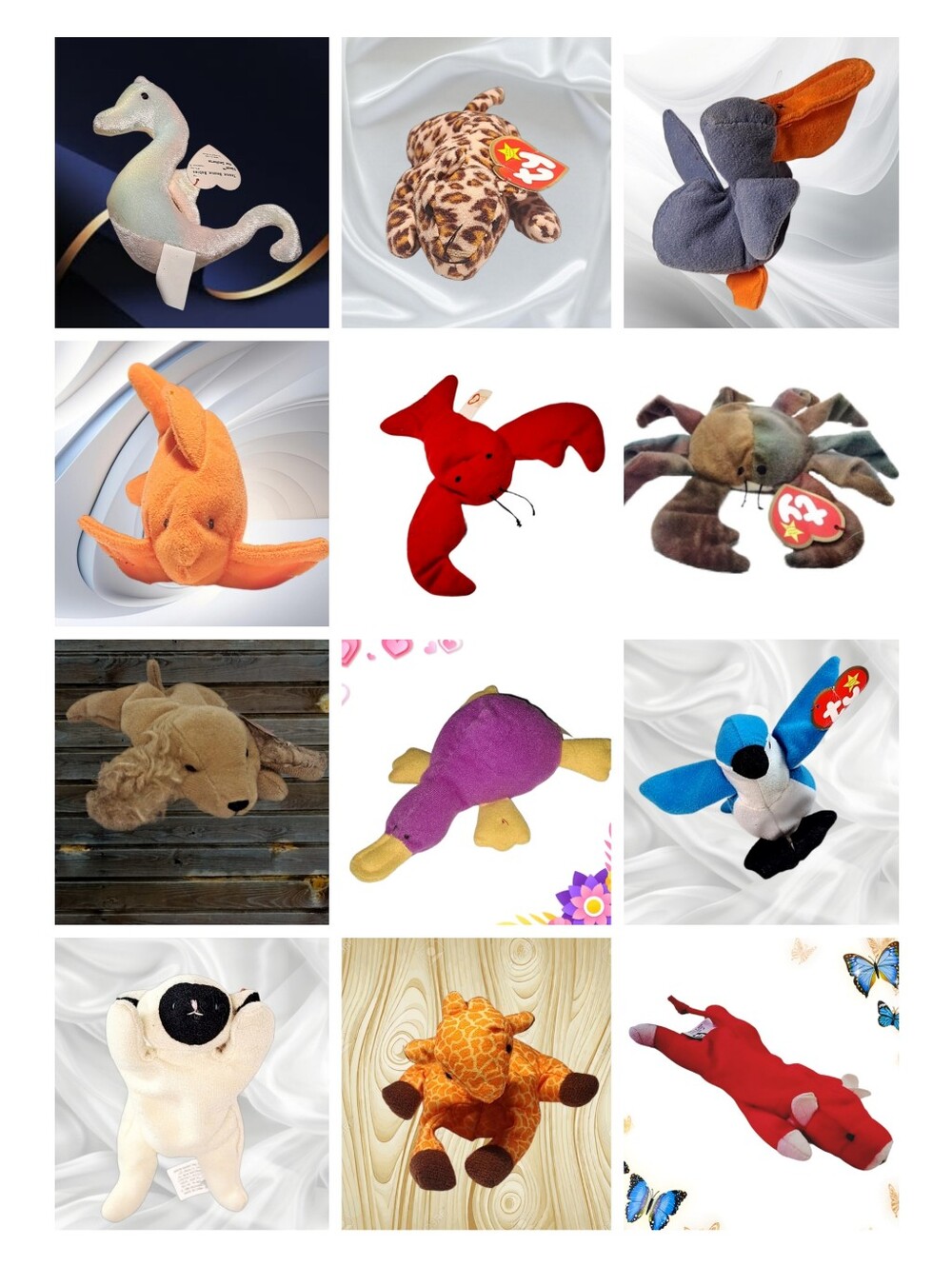 Bundle of 12 Ty BB Stuff Toys